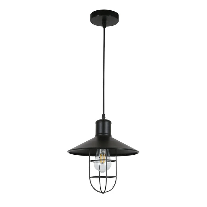 Tronic Black Vintage Pendant Glass Cage Light 1 Tronic Black Vintage Pendant Glass Cage Light