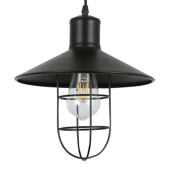 Tronic Black Vintage Pendant Glass Cage Light 2 Tronic Black Vintage Pendant Glass Cage Light