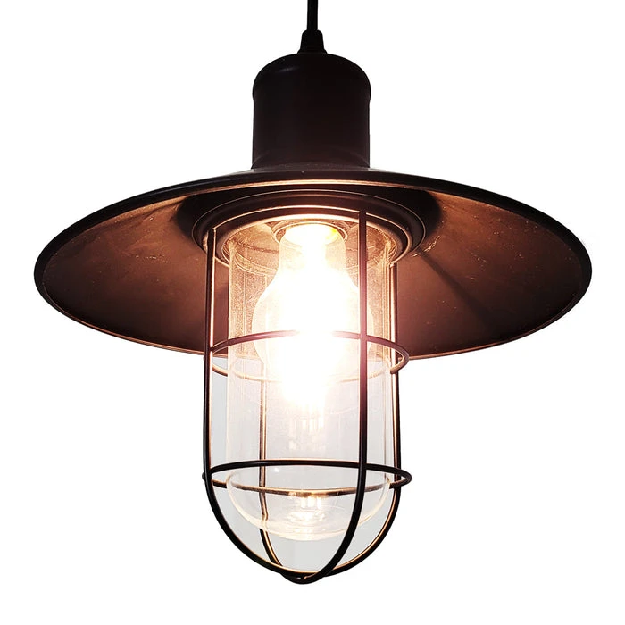 Tronic Black Vintage Pendant Glass Cage Light 3 Tronic Black Vintage Pendant Glass Cage Light