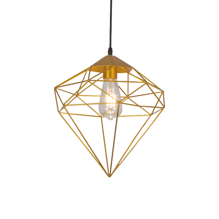 Tronic Gold Diamond Cage Pendant Lamp 1 Tronic Gold Diamond Cage Pendant Lamp