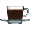 Pasabahce Carre Cup Saucer 215ml 6pcs Round Shape and Dishwasher Safe 95307