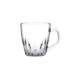 Pasabahce Safir Mugs 250ml 6pcs Crystal Look, Refined Design, Dishwasher Safe 55713