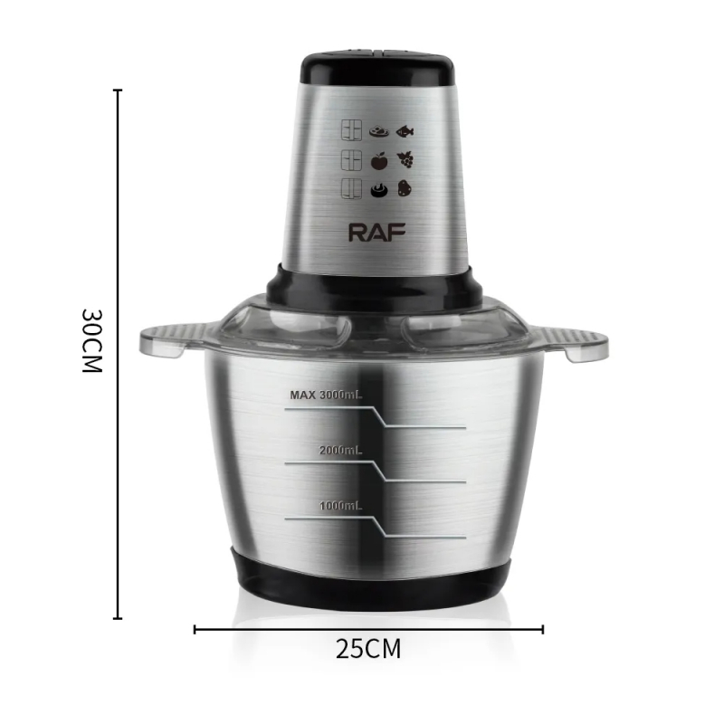 Raf Chopper 2L 1000W Stainless Steel, 4 Sharp Blades R.7034 2 Raf Chopper 2L 1000W Stainless Steel, 4 Sharp Blades R.7034