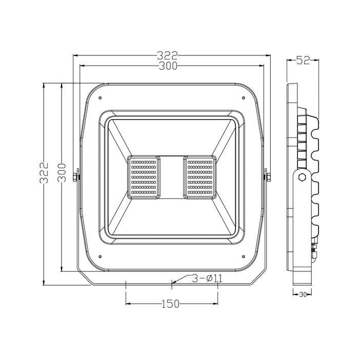 Tronic Grey Led Floodlight 100 Watts 4 Tronic Grey Led Floodlight 100 Watts