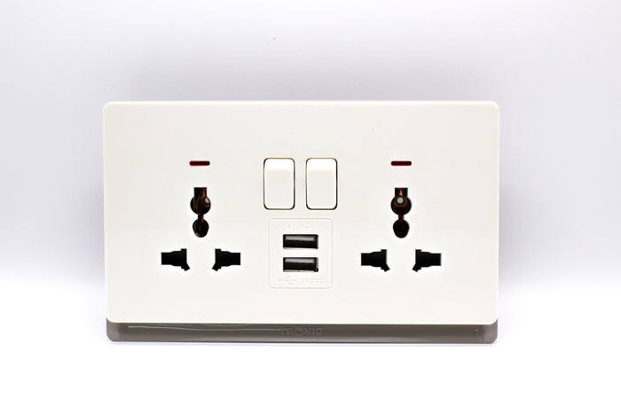 Tronic Universal Twin Socket With Usb 2 Tronic Universal Twin Socket With Usb