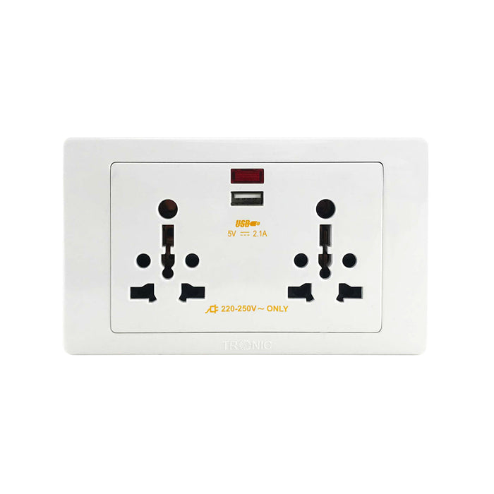 Tronic Twin Universal Socket With 1 Usb 1 Tronic Twin Universal Socket With 1 Usb