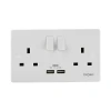 Tronic Twin Switch Socket with 2 USB