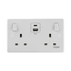 Tronic Twin Switch Socket with USB + Type C