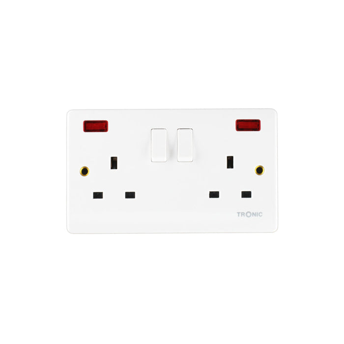 Tronic Twin Switch Socket With Neon Standard 1 Tronic Twin Switch Socket With Neon Standard