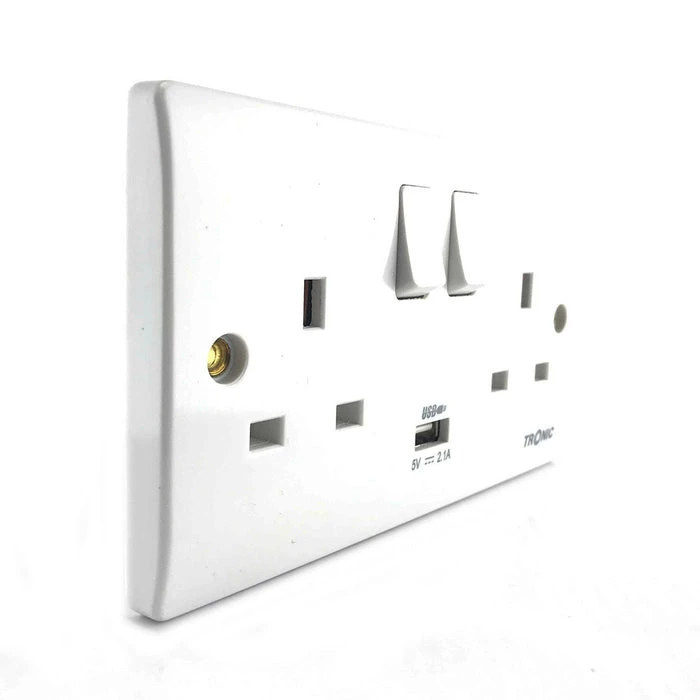 Tronic Twin Switch Socket With Usb 2 Tronic Twin Switch Socket With Usb