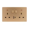 Tronic Twin Switch Socket with USB + Type C