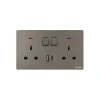 Tronic Twin Switch Socket with USB + Type C