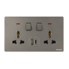 Tronic Universal Switch Socket Twin with USB + Type C