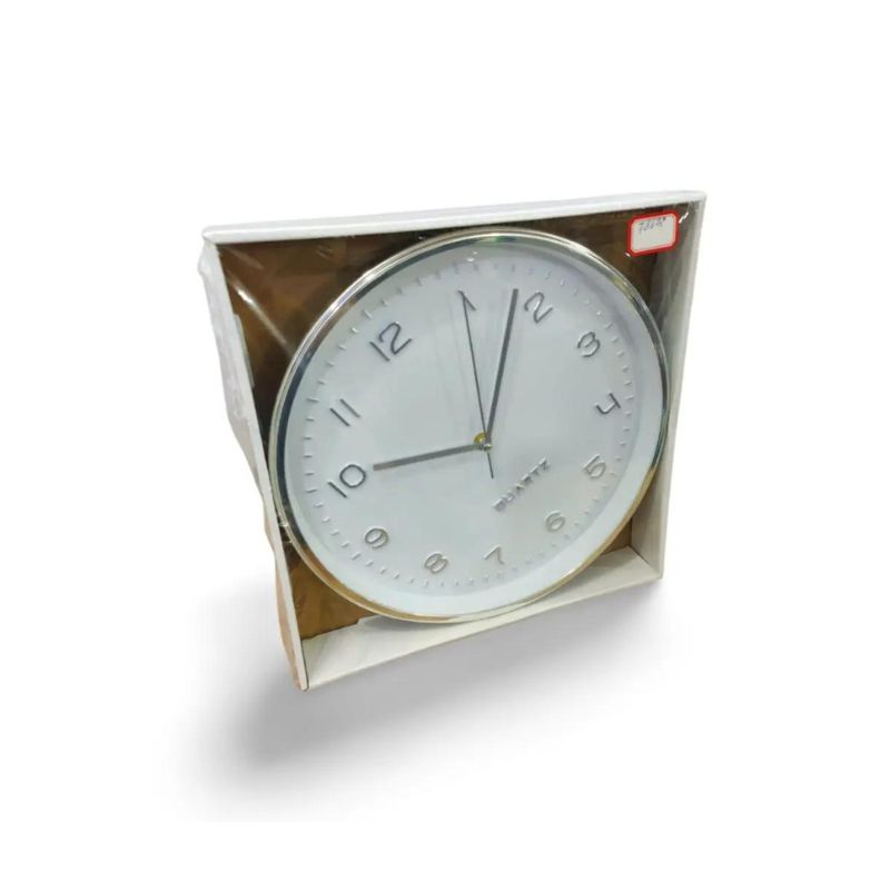 Generic High Quality Fashionable/Elegant Classy Design Medium Size Battery Operated Round Shaped Analog Silent Quartz Wall Clock Silver/White N78622 1 Generic High Quality Fashionable/Elegant Classy Design Medium Size Battery Operated Round Shaped Analog Silent Quartz Wall Clock Silver/White N78622