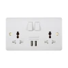 Tronic Universal Switch Socket Twin With 2 x USB