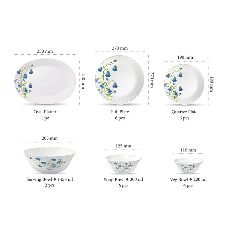 La Opala Dinner Set Blue Bells Classique 38 Pieces Lb038 4 La Opala Dinner Set Blue Bells Classique 38 Pieces Lb038