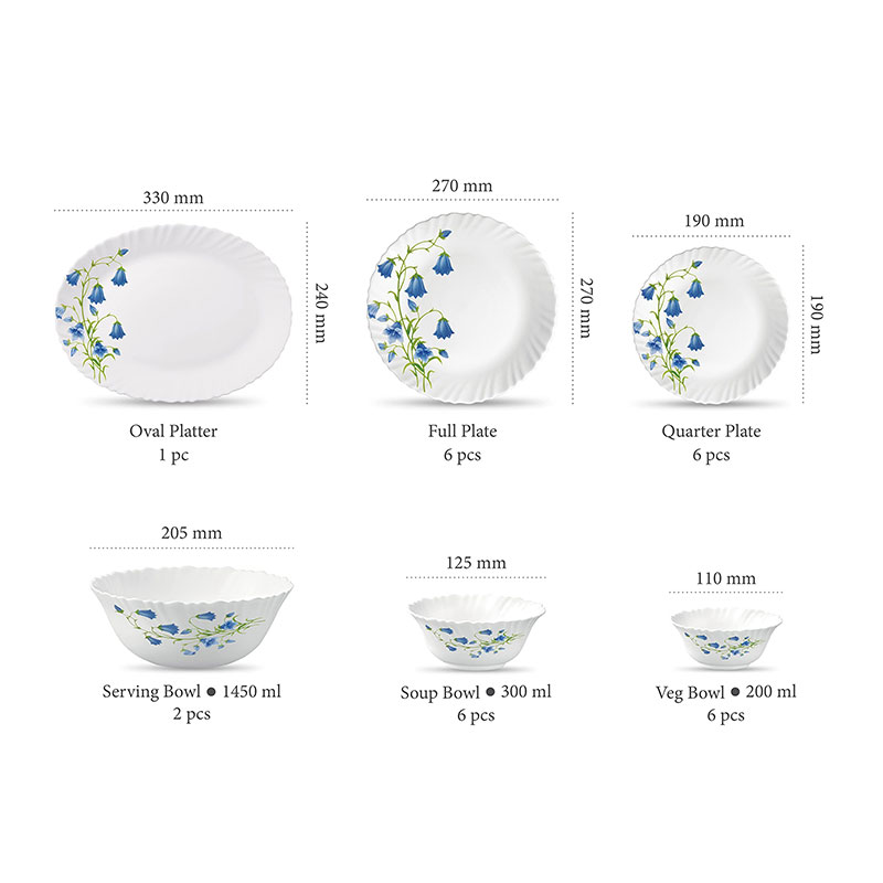 La Opala Dinner Set Blue Bells Classique 47 Pieces Lb047 4 La Opala Dinner Set Blue Bells Classique 47 Pieces Lb047