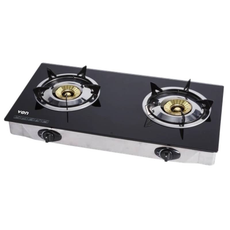 Von Table Top 2 Brass Burner, Glass Vct2Bwgg 1 Von Table Top 2 Brass Burner, Glass Vct2Bwgg