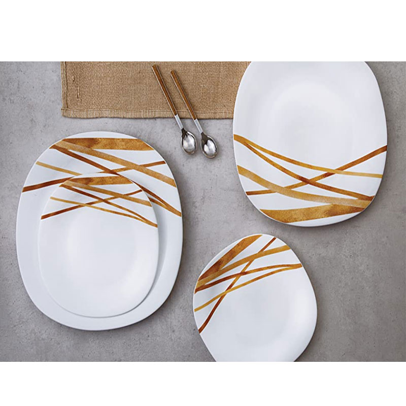 La Opala Dinner Set Quadra Golden Shades 38 Pieces Lg038 5 La Opala Dinner Set Quadra Golden Shades 38 Pieces Lg038