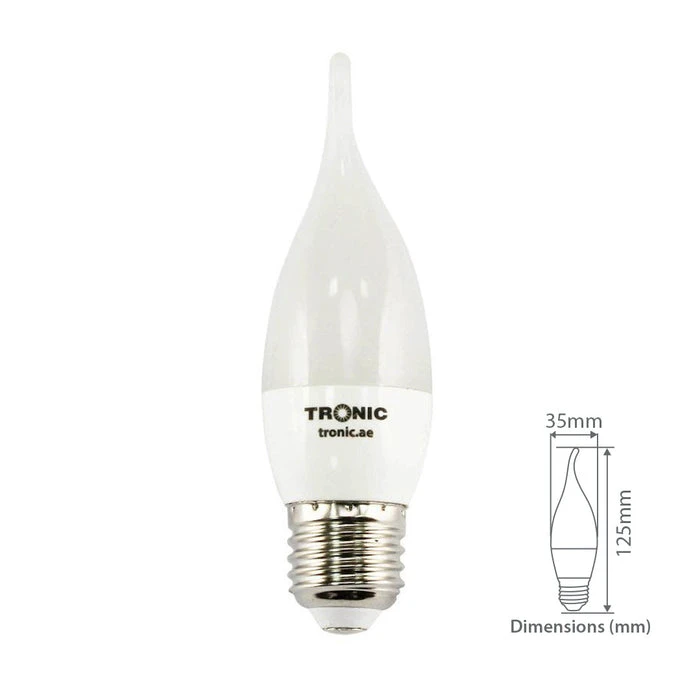 Tronic 5 Watts Candle Tail Led E27 (Screw) Bulb 4 Tronic 5 Watts Candle Tail Led E27 (Screw) Bulb