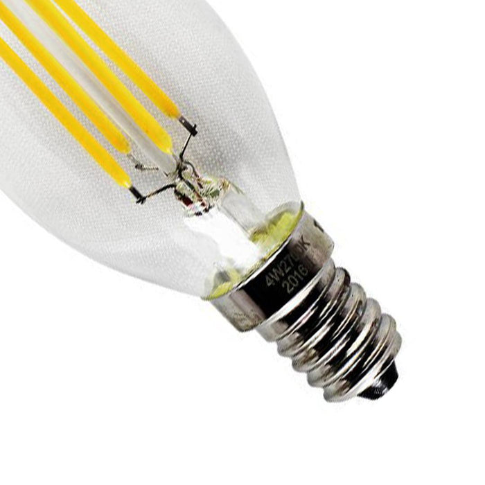Tronic 4 Watts Candle Tail Filament Led Warm White E14 (Small Screw) Bulb 3 Tronic 4 Watts Candle Tail Filament Led Warm White E14 (Small Screw) Bulb