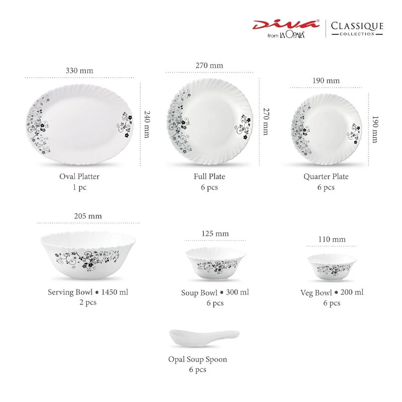 La Opala Soup Plate Classique Mystrio Black 6Pcs 225Mm Lm225 3 La Opala Soup Plate Classique Mystrio Black 6Pcs 225Mm Lm225