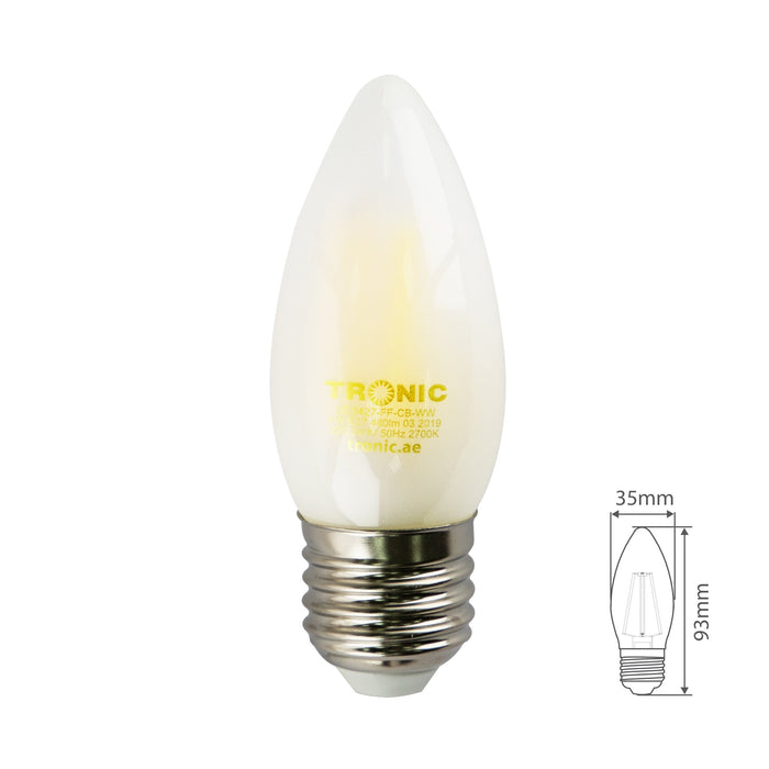 Tronic 4 Watts Frosted Candle Led E27 (Screw) Bulb 4 Tronic 4 Watts Frosted Candle Led E27 (Screw) Bulb