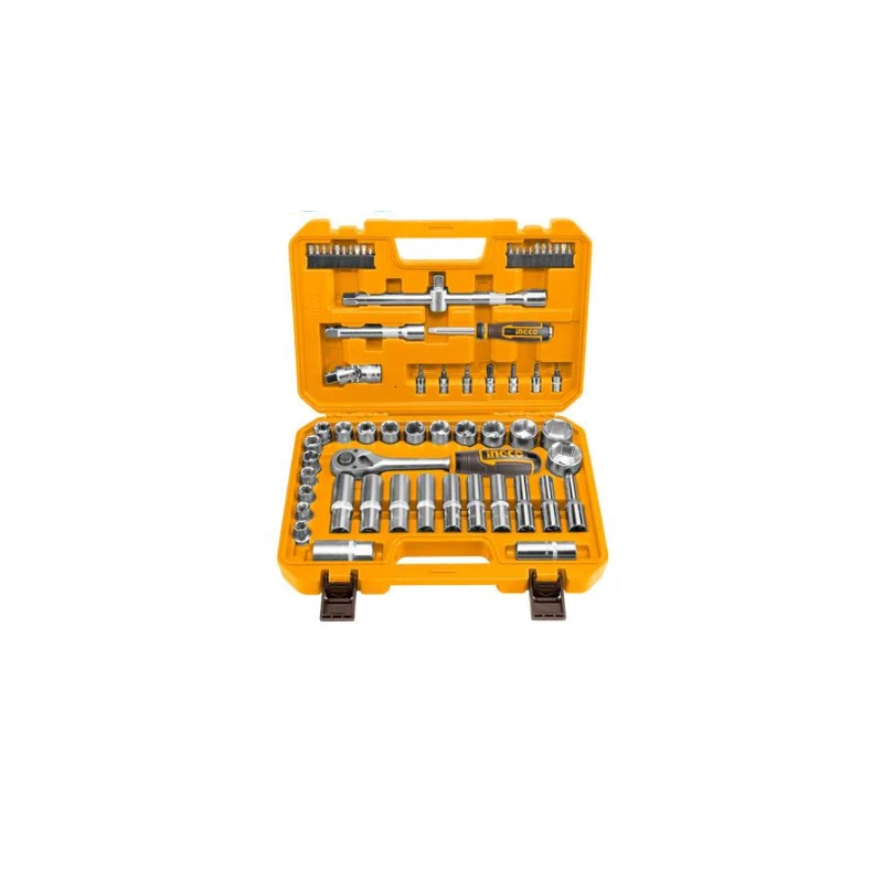 Ingco 62Pcs 1/2&Quot; Socket Set With Cr-V Steel Material, Three Color Soft Handle Hkts12602 1 Ingco 62Pcs 1/2&Quot; Socket Set With Cr-V Steel Material, Three Color Soft Handle Hkts12602