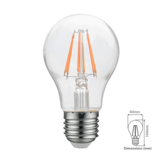 Tronic 8 Watts Filament LED Warm White E27 (Screw) Bulb