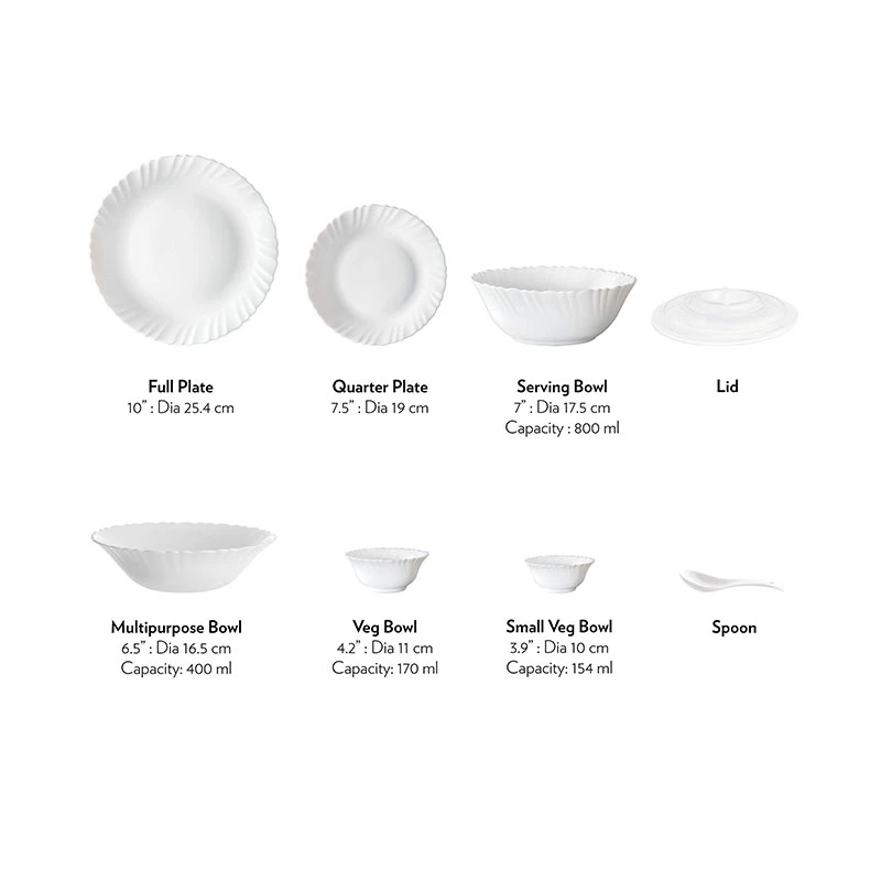 La Opala Dinner Set White Classique 47 Pieces Lc047 5 La Opala Dinner Set White Classique 47 Pieces Lc047