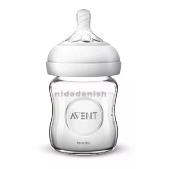 Philips Avent Bottle Natural Glass 120ml/4oz 1 Hole 0m+ 051/17