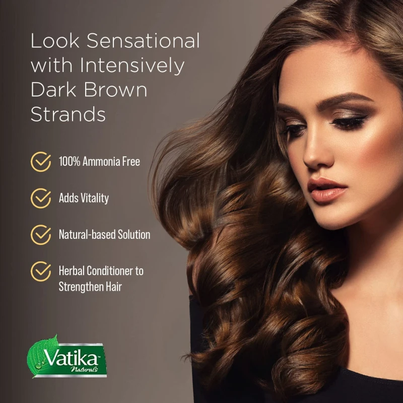 Vatika Henna Hair Color Henna Hair Dye, Henna Hair Color And Conditioner, Zero Ammonia Henna For Strong And Shiny Hair, 100% Grey Coverage, Dark Brown 6 Sachets 5 Vatika Henna Hair Color Henna Hair Dye, Henna Hair Color And Conditioner, Zero Ammonia Henna For Strong And Shiny Hair, 100% Grey Coverage, Dark Brown 6 Sachets