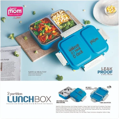 Supermom 2 Partition Lunch Box Plastic Material Leak Proof 573799 4 Supermom 2 Partition Lunch Box Plastic Material Leak Proof 573799