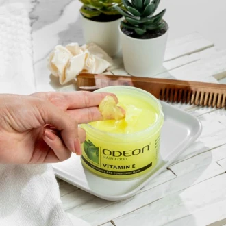 Odeon Hair Food Enriched with Vitamin E and Olive Oil Ultimate Hair Product That Helps with Conditioning and Setting Your Mane 210g OHFVE210