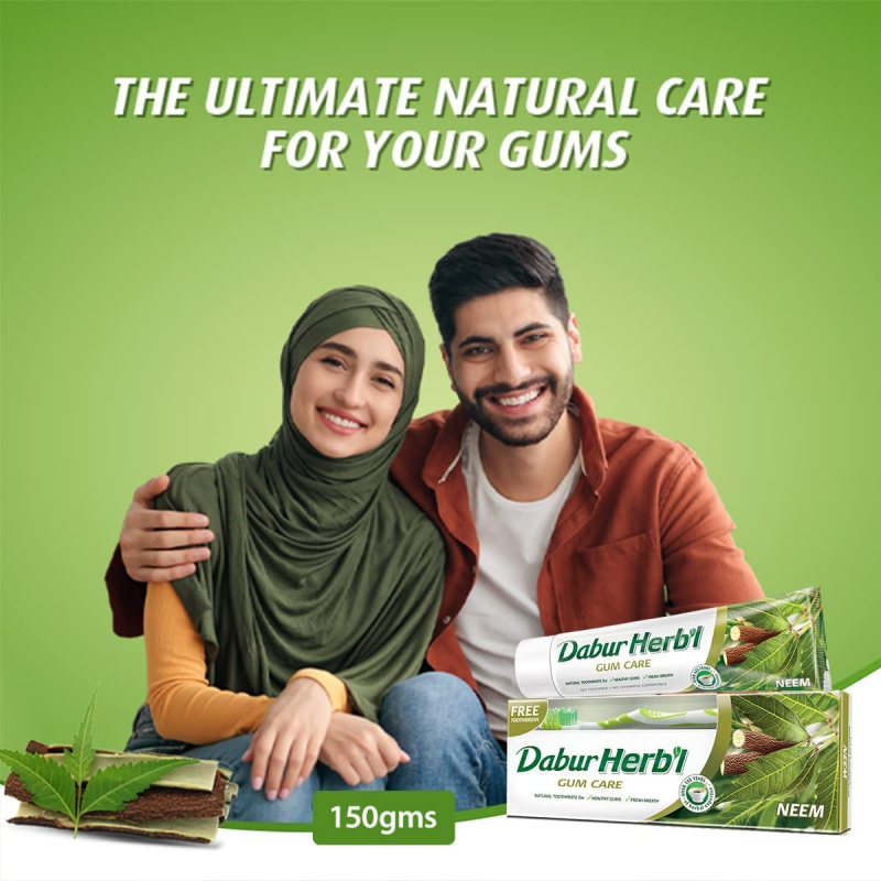 Dabur Herbal Toothpaste 150G No Brush Neem 2 Dabur Herbal Toothpaste 150G No Brush Neem (Pack Of 6)