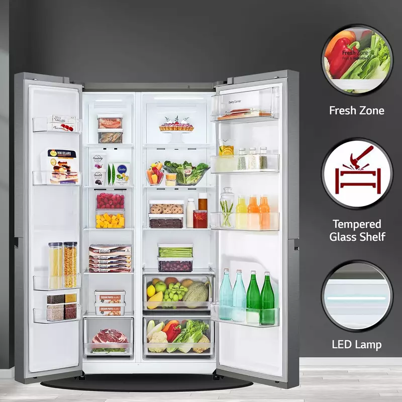 Lg Refrigerator 664 Ltr, Side By Side, Premium Black Gc - B257Kqjw 10 Lg Refrigerator 664 Ltr, Side By Side, Premium Black Gc - B257Kqjw