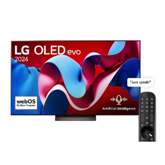 LG 77" OLED UHD 4K Smart TV evo C4 with AI Magic Remote, Dolby Atmos & Vision, HDR10, Filmmaker Mode, webOS24 OLED77C46LA