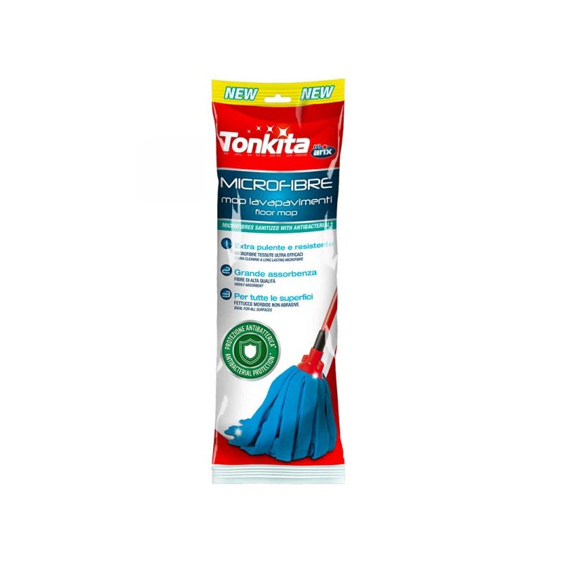 Tonkita Microfiber Antibacterial Mop, Mop With Ultra-Cleaning And Absorbent Microfibers, Suitable For All Types Of Floors Tk020 Set Of 2 2 Tonkita Microfiber Antibacterial Mop, Mop With Ultra-Cleaning And Absorbent Microfibers, Suitable For All Types Of Floors Tk020 Set Of 2