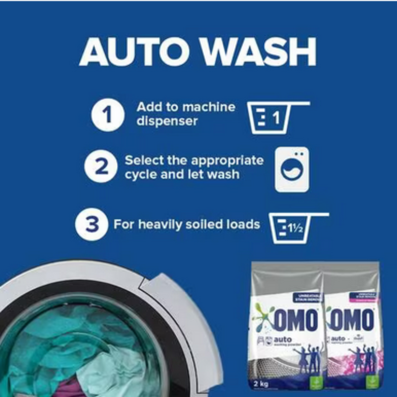 Omo Auto Washing Machine Detergent Powder Extra Fresh 3Kg Unbeatable Stain Removal 67640187 (Pack Of 3) 2 Omo Auto Washing Machine Detergent Powder Extra Fresh 3Kg Unbeatable Stain Removal 67640187 (Pack Of 3)