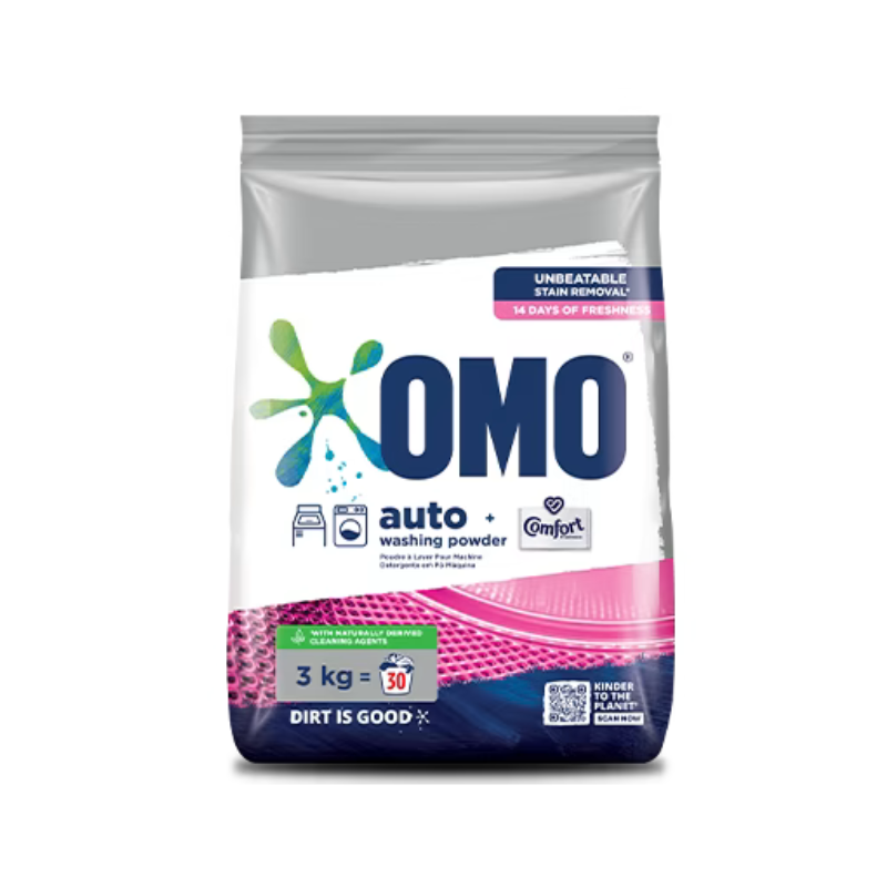 Omo Auto Washing Machine Detergent Powder Extra Fresh 3Kg Unbeatable Stain Removal 67640187 (Pack Of 3) 1 Omo Auto Washing Machine Detergent Powder Extra Fresh 3Kg Unbeatable Stain Removal 67640187 (Pack Of 3)