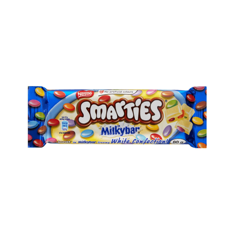 Nestle Smarties Milky Bar Chocolate Slab 80G Nmbs80 (Pack Of 24Pcs) 1 Nestle Milkybar Smarties 80G (Pack Of 3)