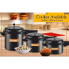 Orange Black Magic Megna Pressure Cooker 7.5L with Outer Lid, Hard Anodized OAPC172