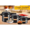 Orange Black Magic Megna Pressure Cooker 7.5L with Outer Lid, Hard Anodized OAPC172
