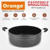 Orange Cook & Serve Non-Stick Casserole 28cm 5.6L with Glass Lid ONSC038