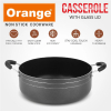 Orange Cook & Serve Non-Stick Casserole 18cm 1.7L with Glass Lid ONSC033