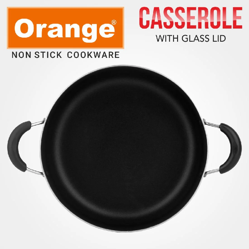 Orange Cook &Amp; Serve Non-Stick Casserole 28Cm 5.6L With Glass Lid Onsc038 3 Orange Cook &Amp; Serve Non-Stick Casserole 28Cm 5.6L With Glass Lid Onsc038