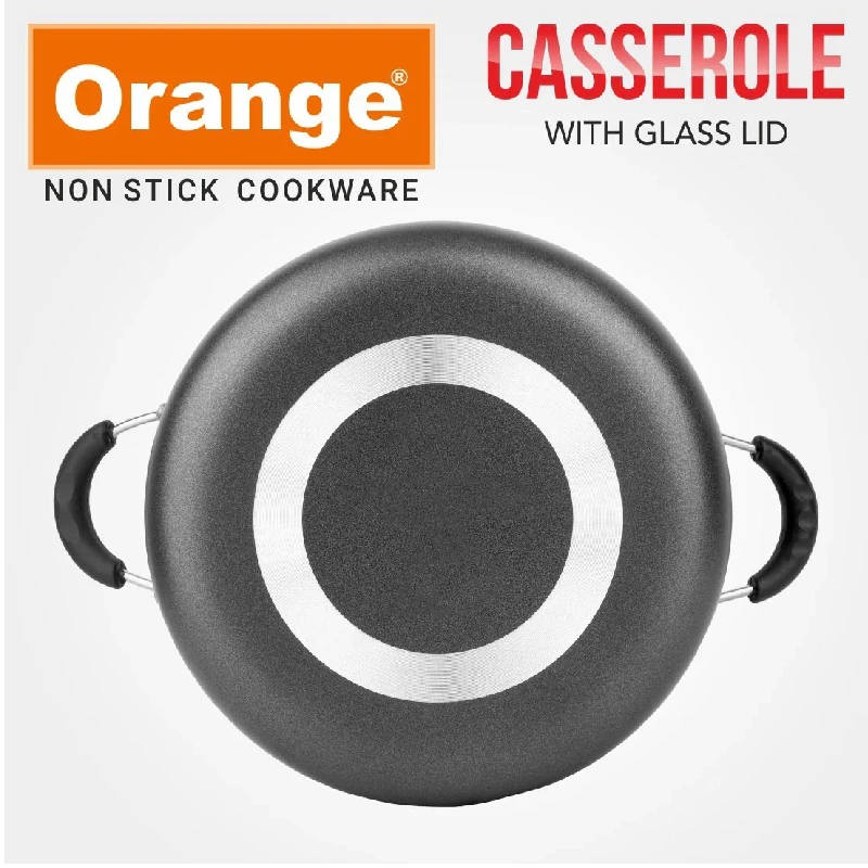 Orange Cook &Amp; Serve Non-Stick Casserole 18Cm 1.7L With Glass Lid Onsc033 2 Orange Cook &Amp; Serve Non-Stick Casserole 18Cm 1.7L With Glass Lid Onsc033