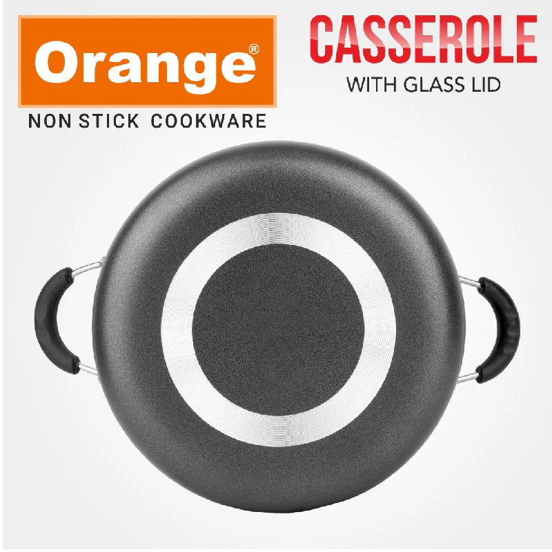 Orange Cook &Amp; Serve Non-Stick Casserole 26Cm 4.5L With Glass Lid Onsc037 2 Orange Cook &Amp; Serve Non-Stick Casserole 26Cm 4.5L With Glass Lid Onsc037