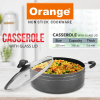 Orange Cook & Serve Non-Stick Casserole 28cm 5.6L with Glass Lid ONSC038