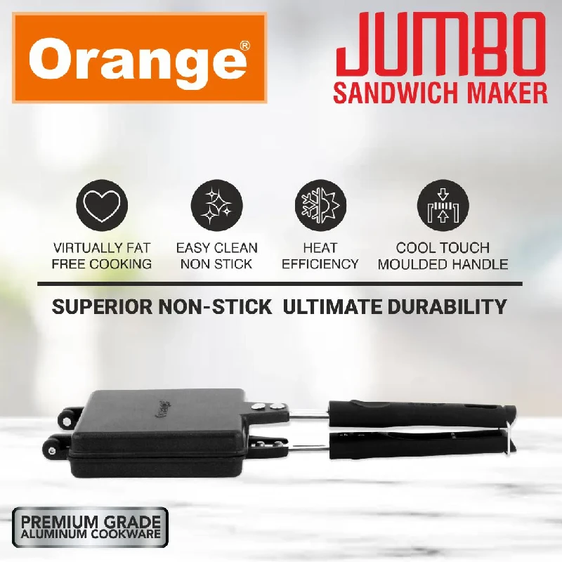 Orange Jumbo Sandwich Toaster, Non-Stick + Granite Coating Onsc081 2 Orange Jumbo Sandwich Toaster, Non-Stick + Granite Coating Onsc081